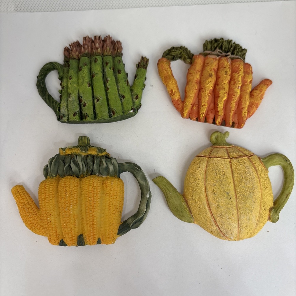 Vintage Vegetable Teapot Magnets